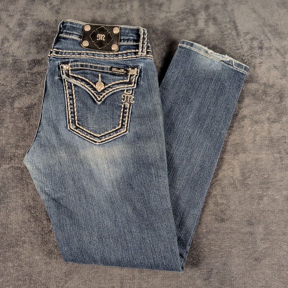 Miss Me Jeans Womens 32 Pocket Detail Signature Skinny Medium Wash